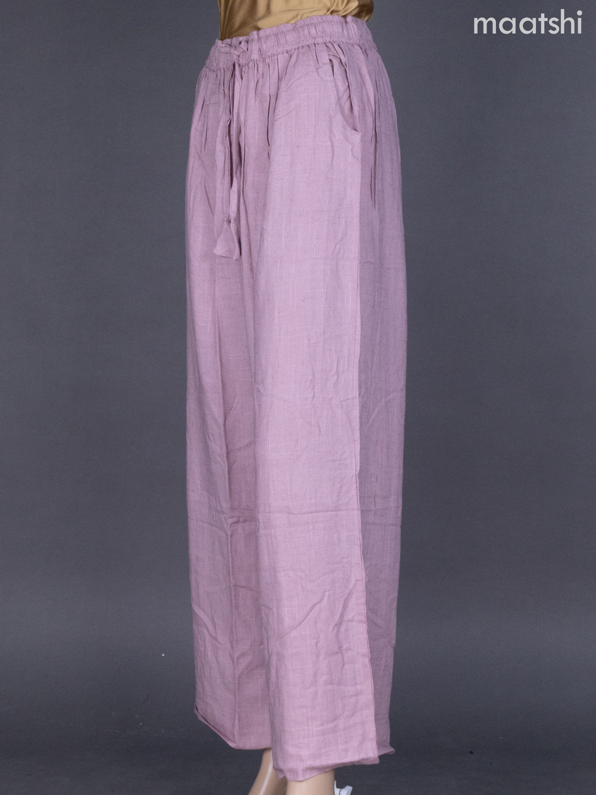Pastel Pink Linen Cotton Palazzo Pant