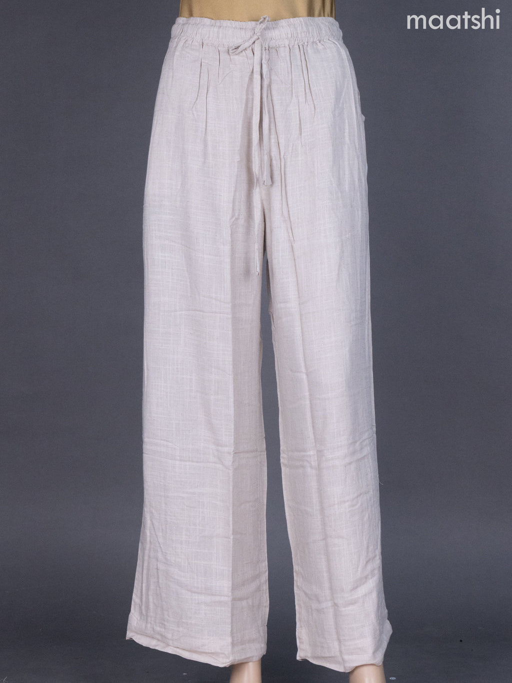 Beige Linen Cotton Palazzo Pant
