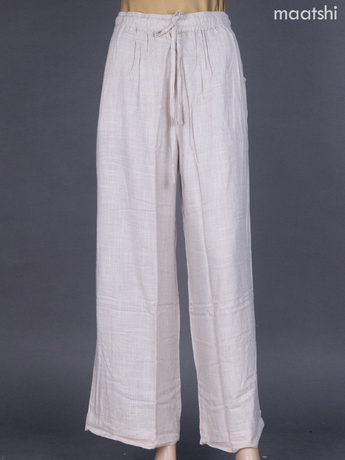 Beige Linen Cotton Palazzo Pant