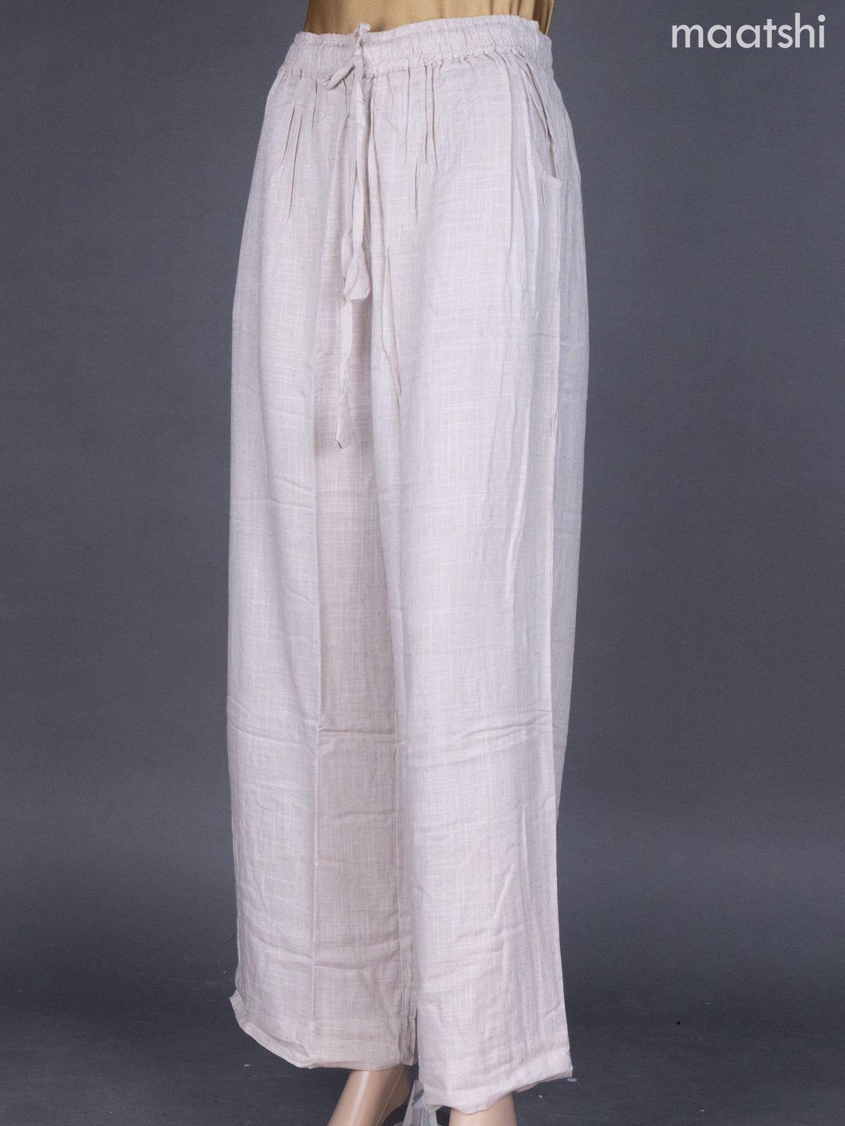 Beige Linen Cotton Palazzo Pant