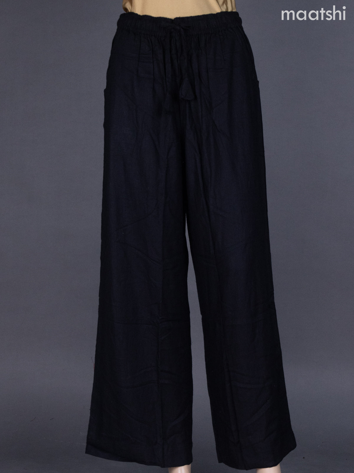 Black Linen Cotton Palazzo Pant