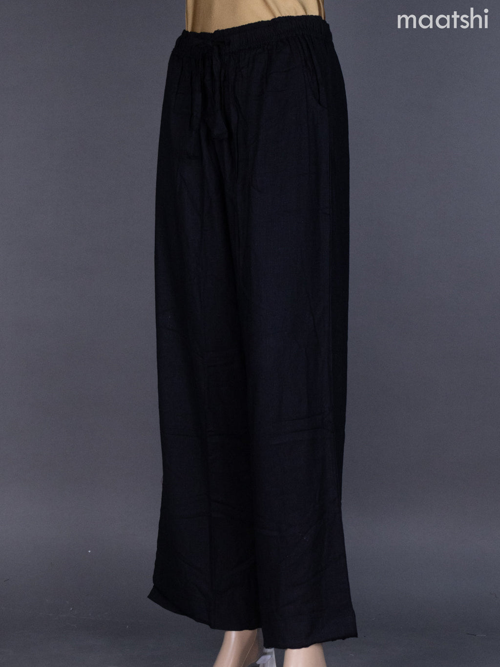 Black Linen Cotton Palazzo Pant
