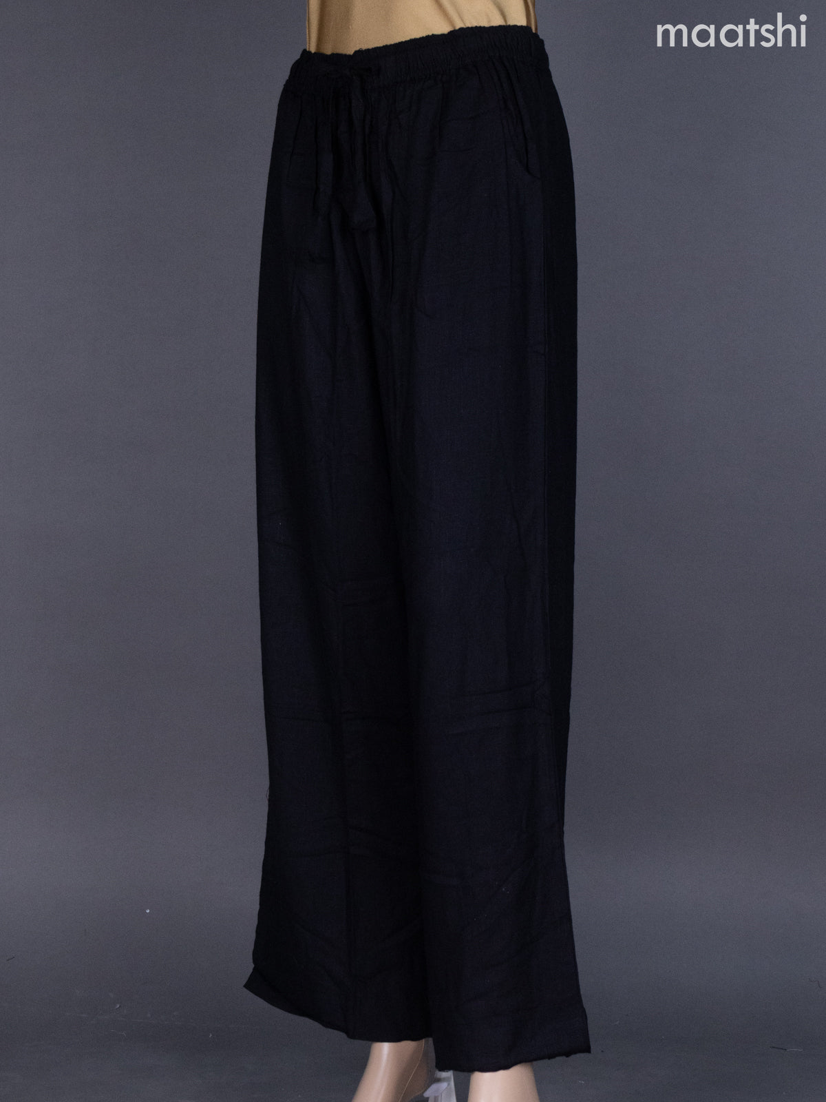 Black Linen Cotton Palazzo Pant