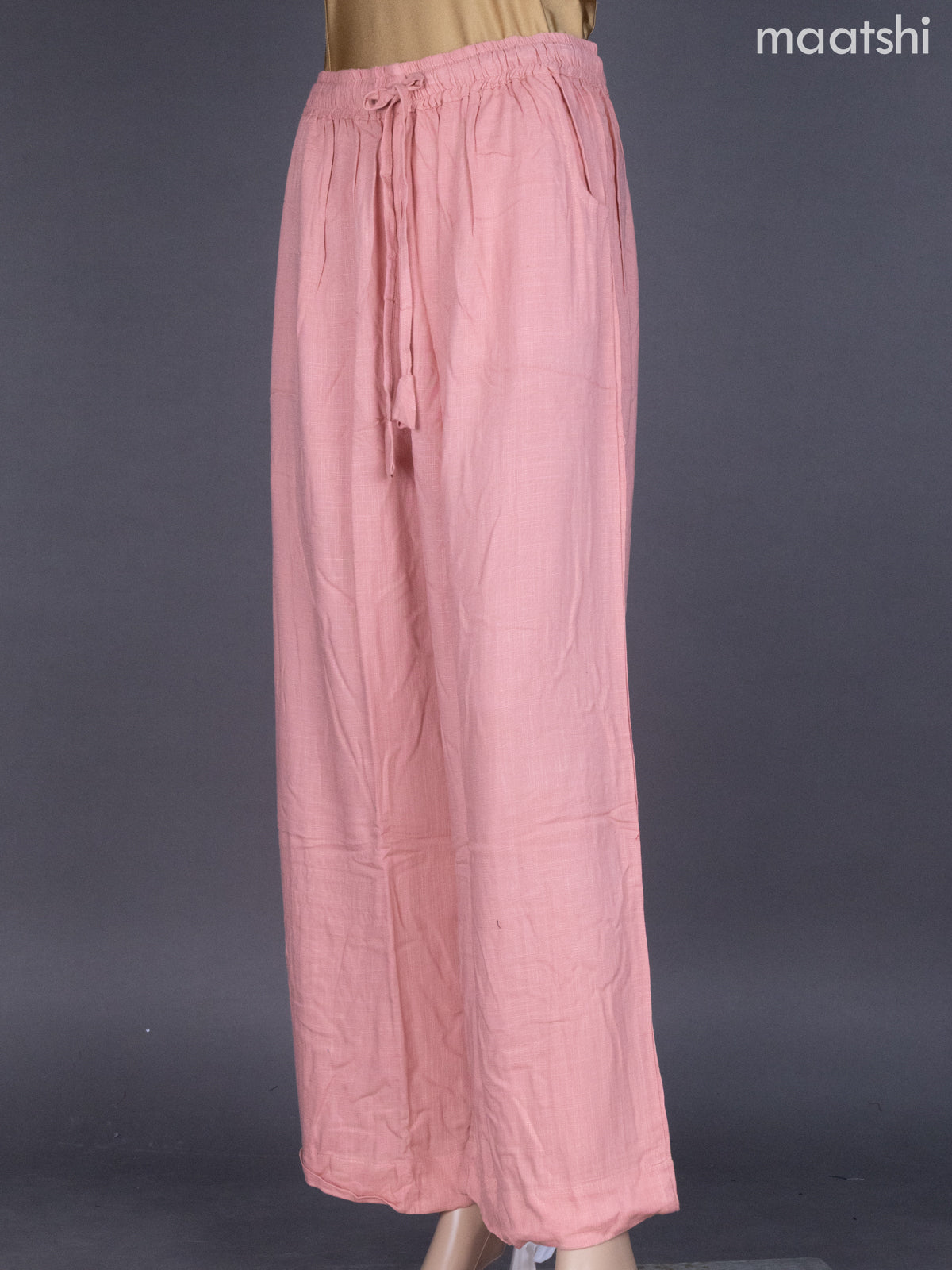 Peach Shade Linen Cotton Palazzo Pant