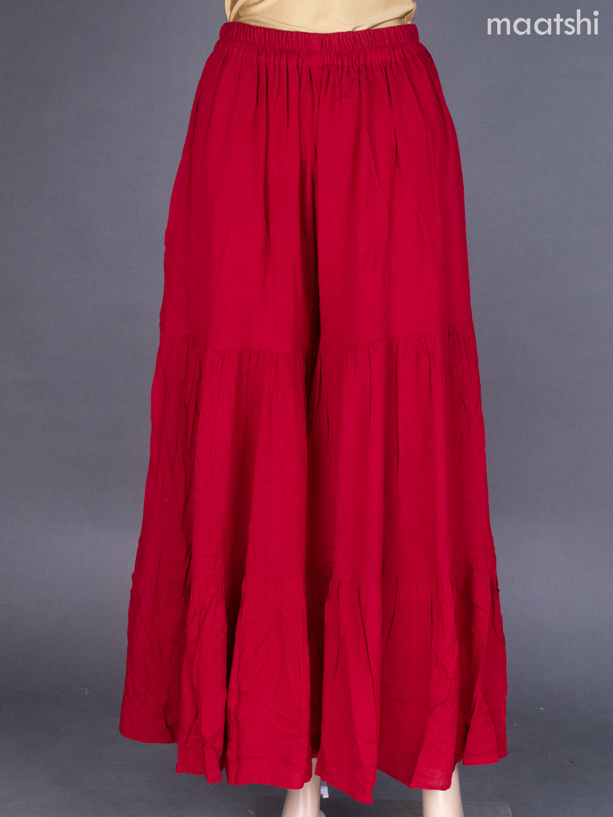Maroon Cotton Sharara Pant