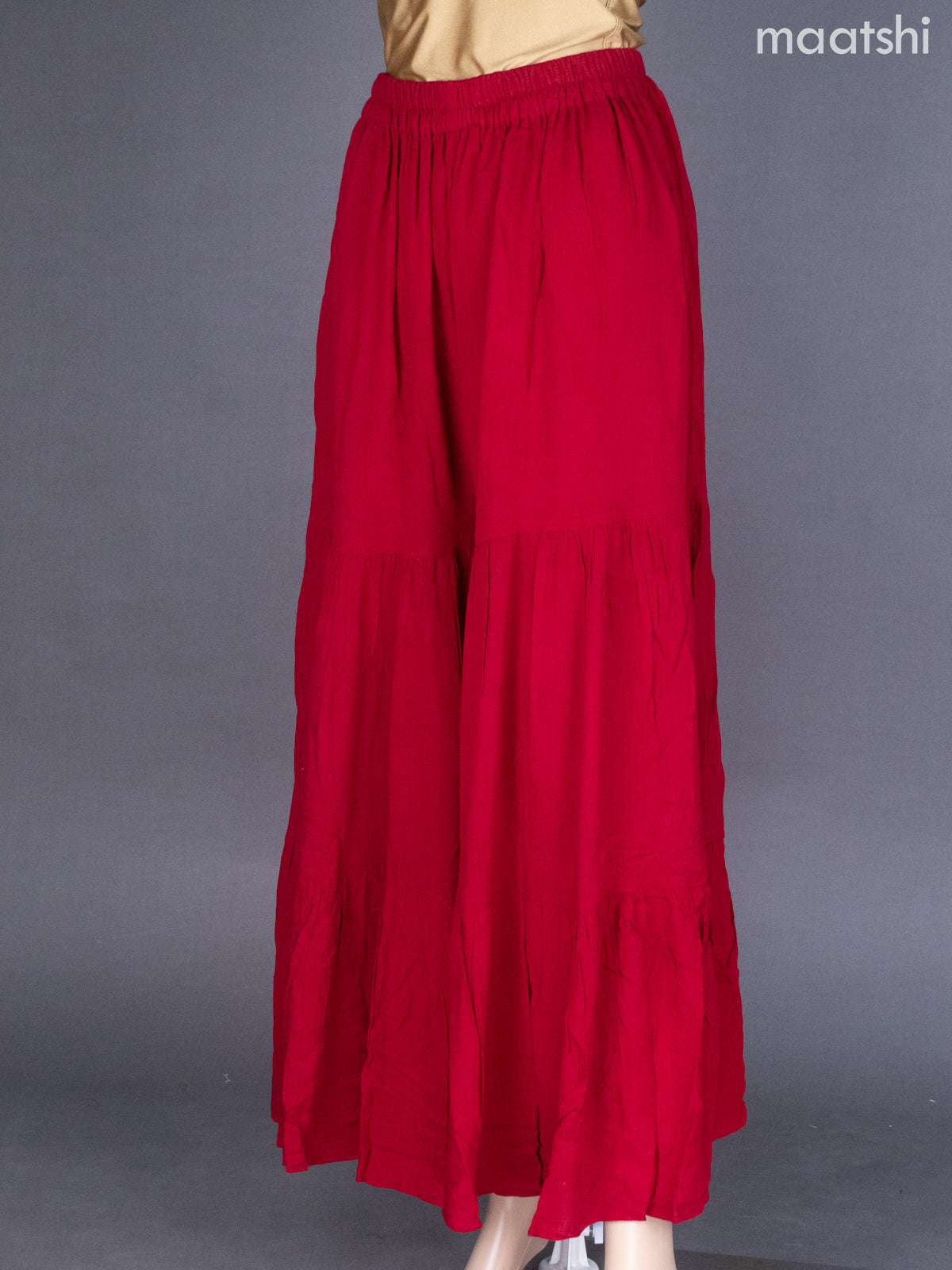 Maroon Cotton Sharara Pant