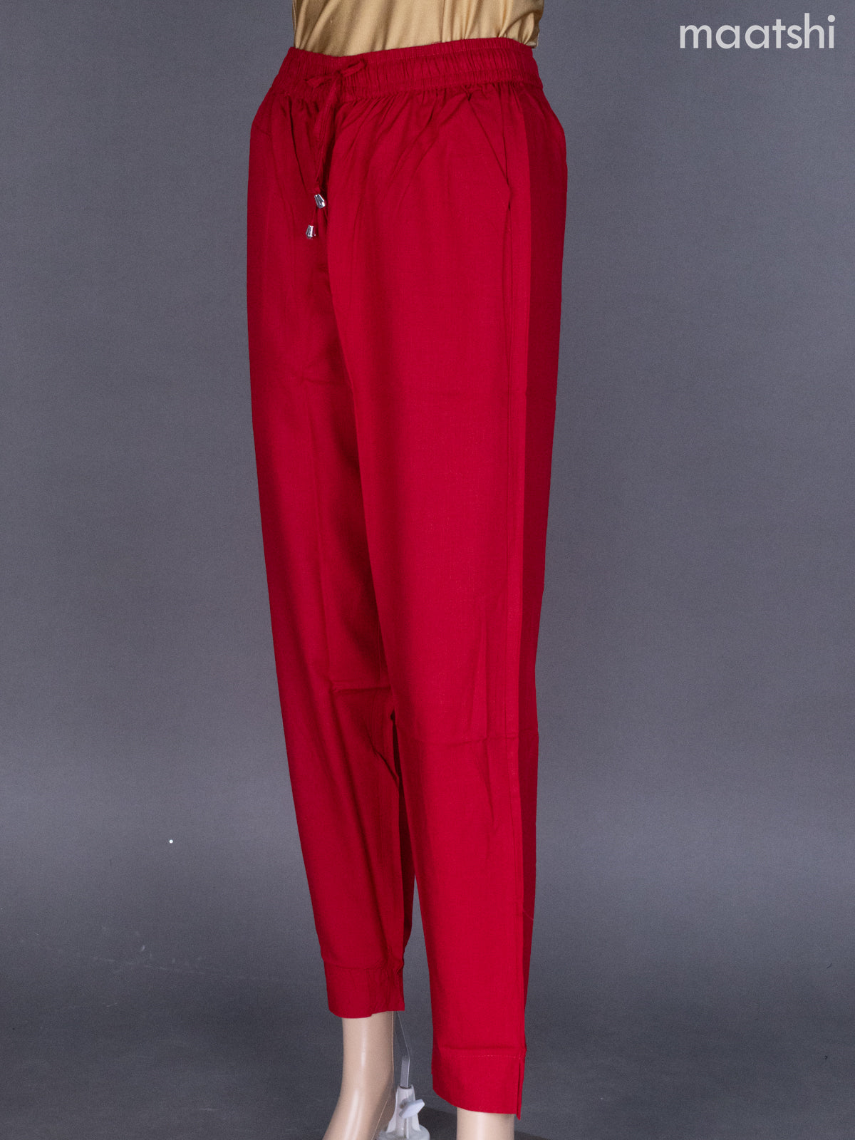 Kumkum Red Cotton Straight Cut Pant