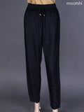 Black Cotton Straight Cut Pant