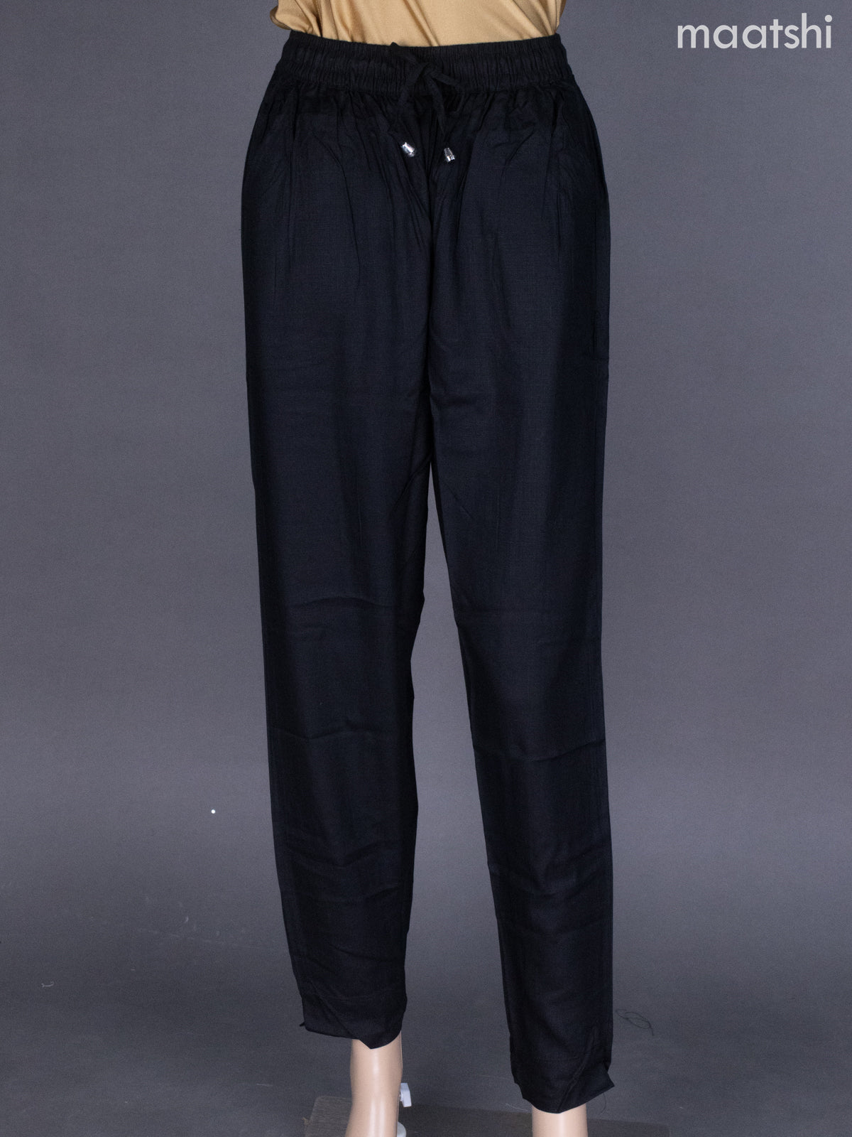 Black Cotton Straight Cut Pant