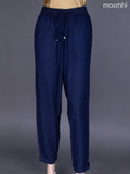 Navy Blue Cotton Straight Cut Pant