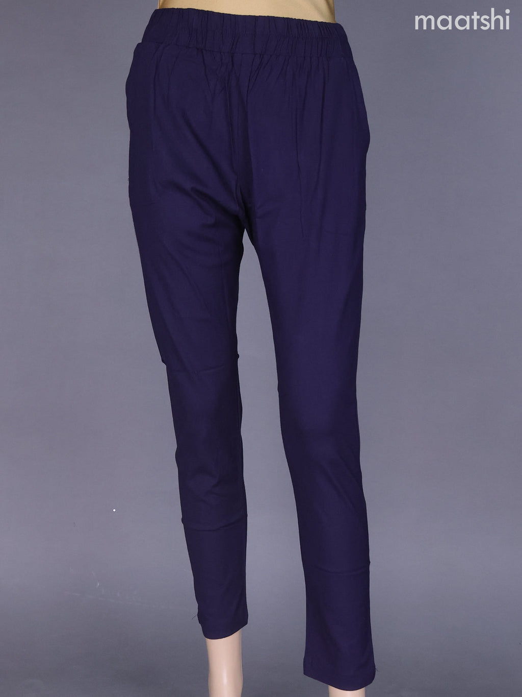 Navy Blue Cotton Stretchable Pant