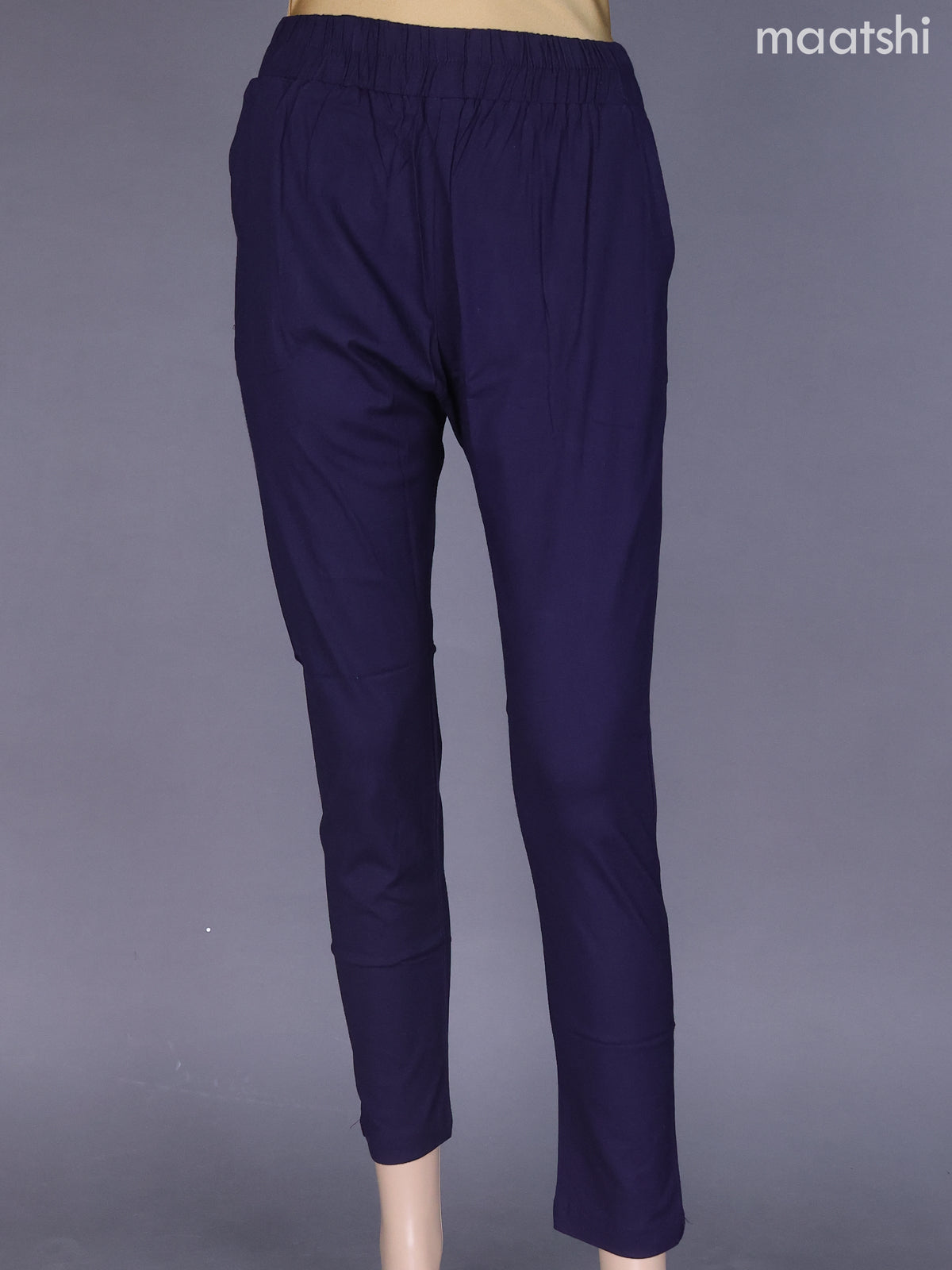 Navy Blue Cotton Stretchable Pant