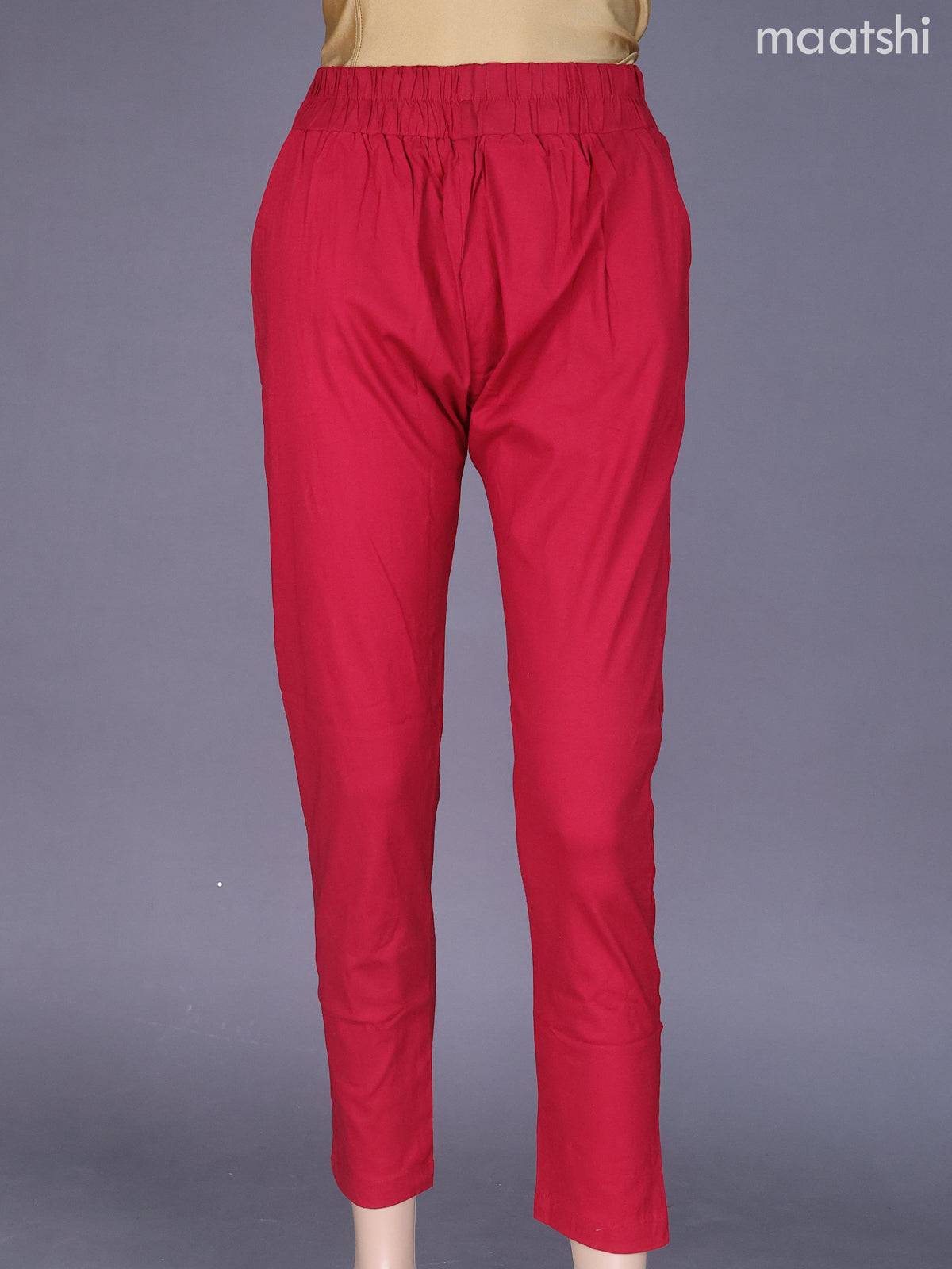 Maroon Cotton Stretchable Pant