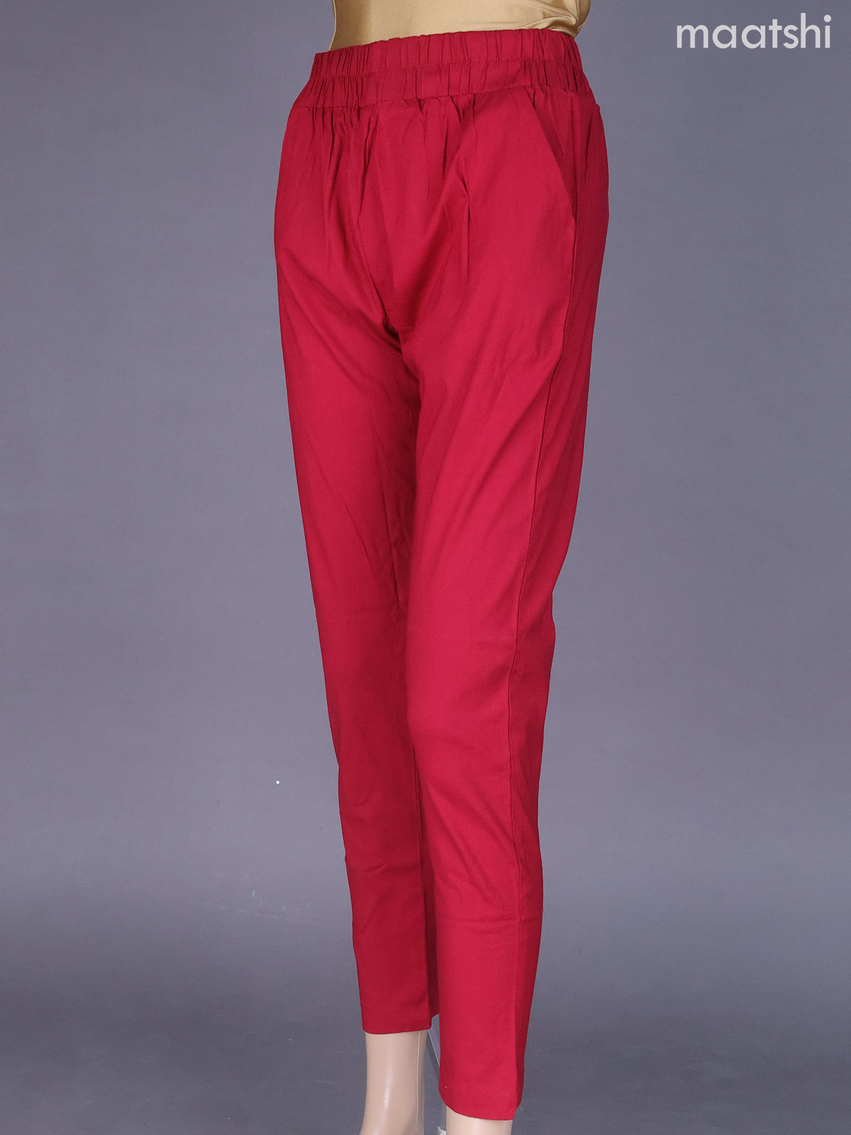 Maroon Cotton Stretchable Pant