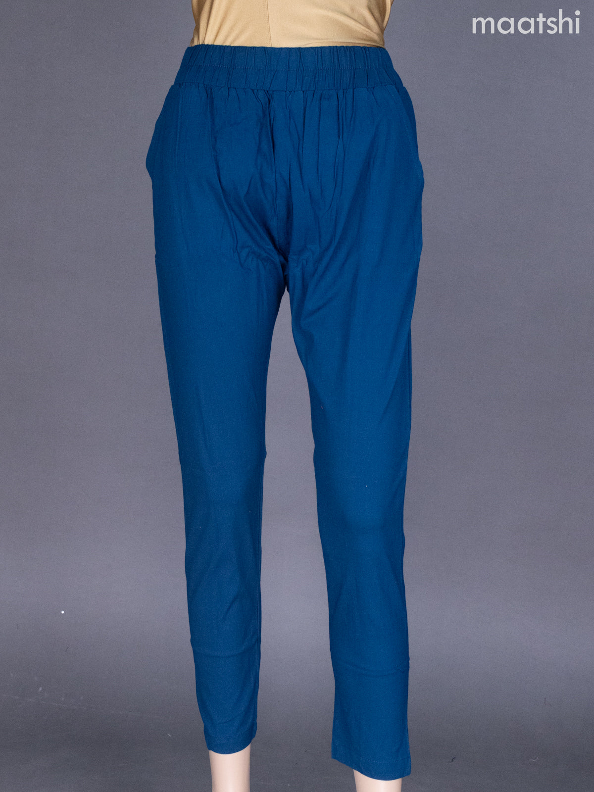Peacock Blue Cotton Stretchable Pant