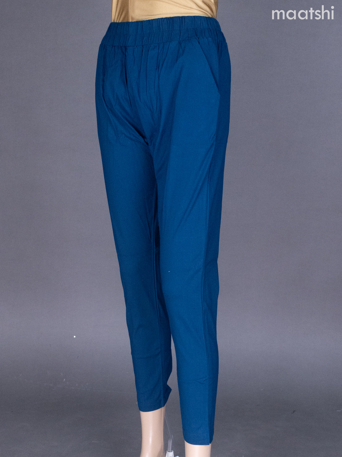 Peacock Blue Cotton Stretchable Pant