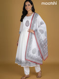 Off White Chanderi Patch Work Anarkali Suit