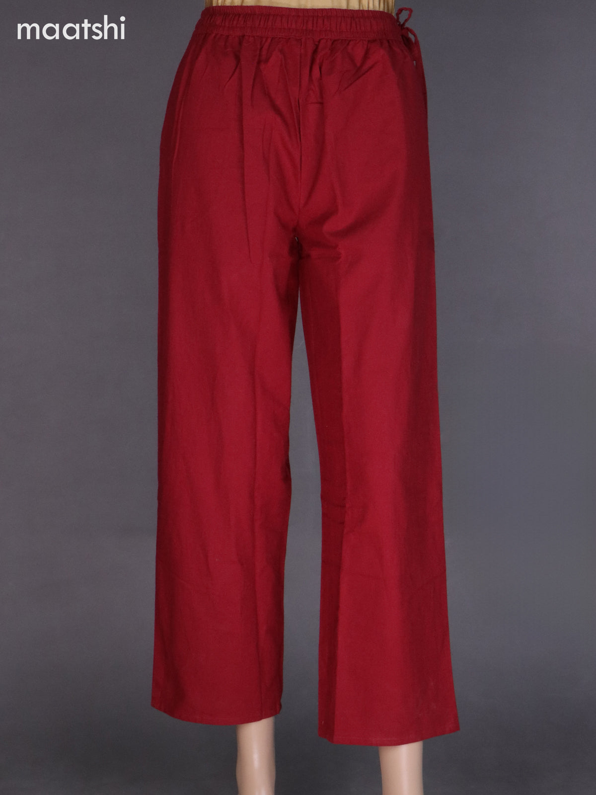 Maroon Cotton Semi Palazzo Pant