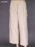 Cream Cotton Semi Palazzo Pant