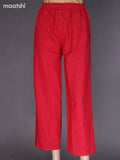 Red Cotton Semi Palazzo Pant