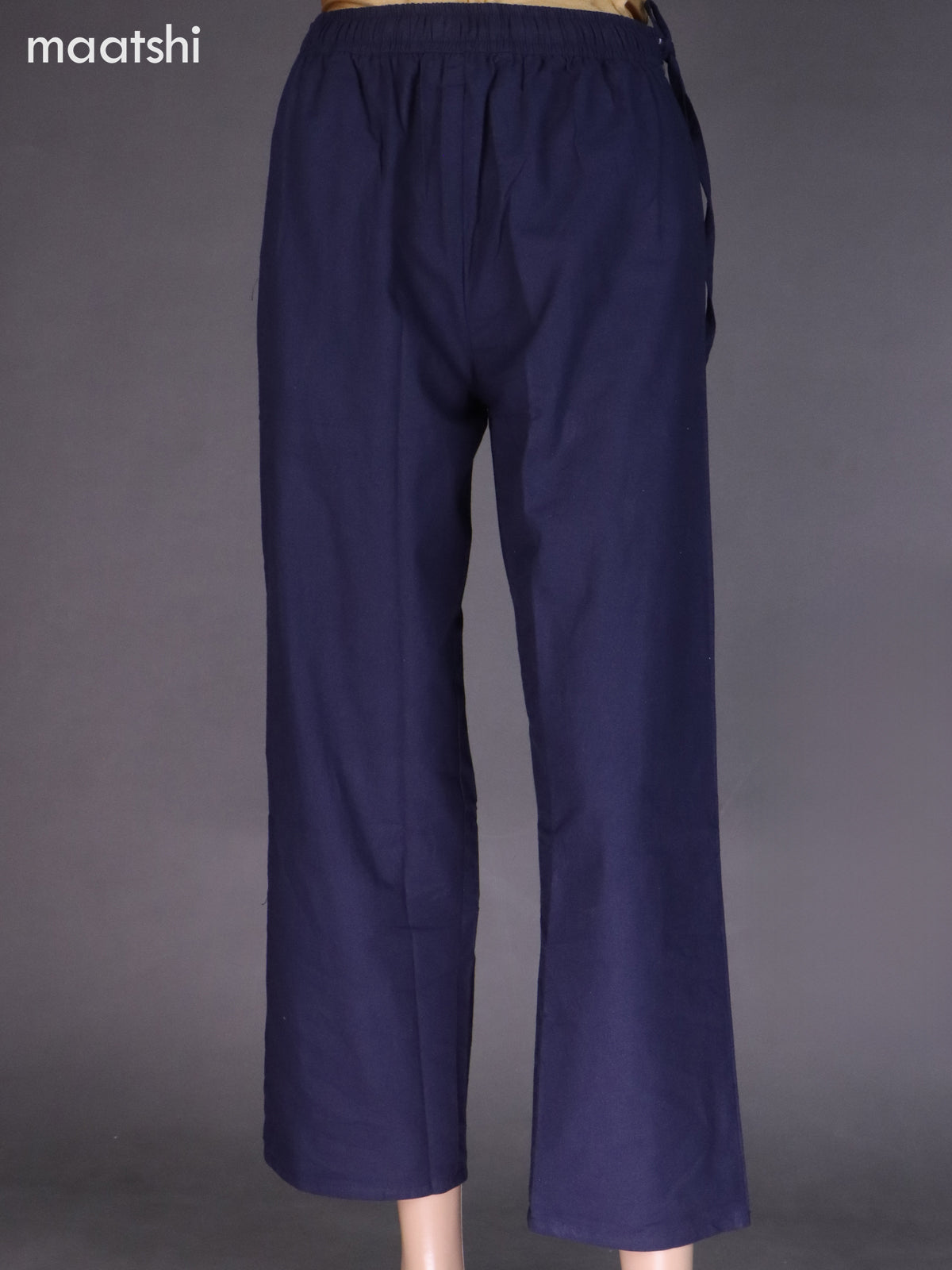 Navy Blue Cotton  Semi Palazzo Pant