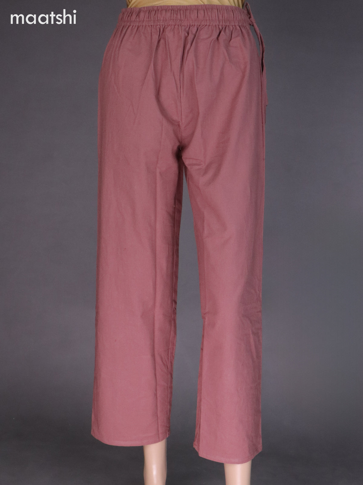 Rosy Brown Cotton Semi Palazzo Pant