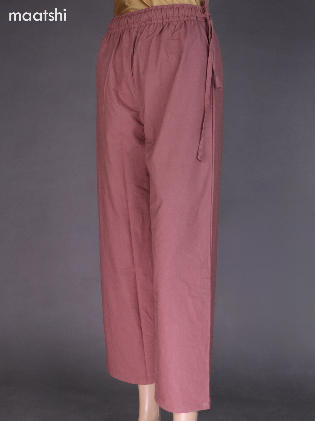 Rosy Brown Cotton Semi Palazzo Pant