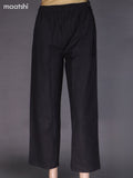 Black Cotton Semi Palazzo Pant