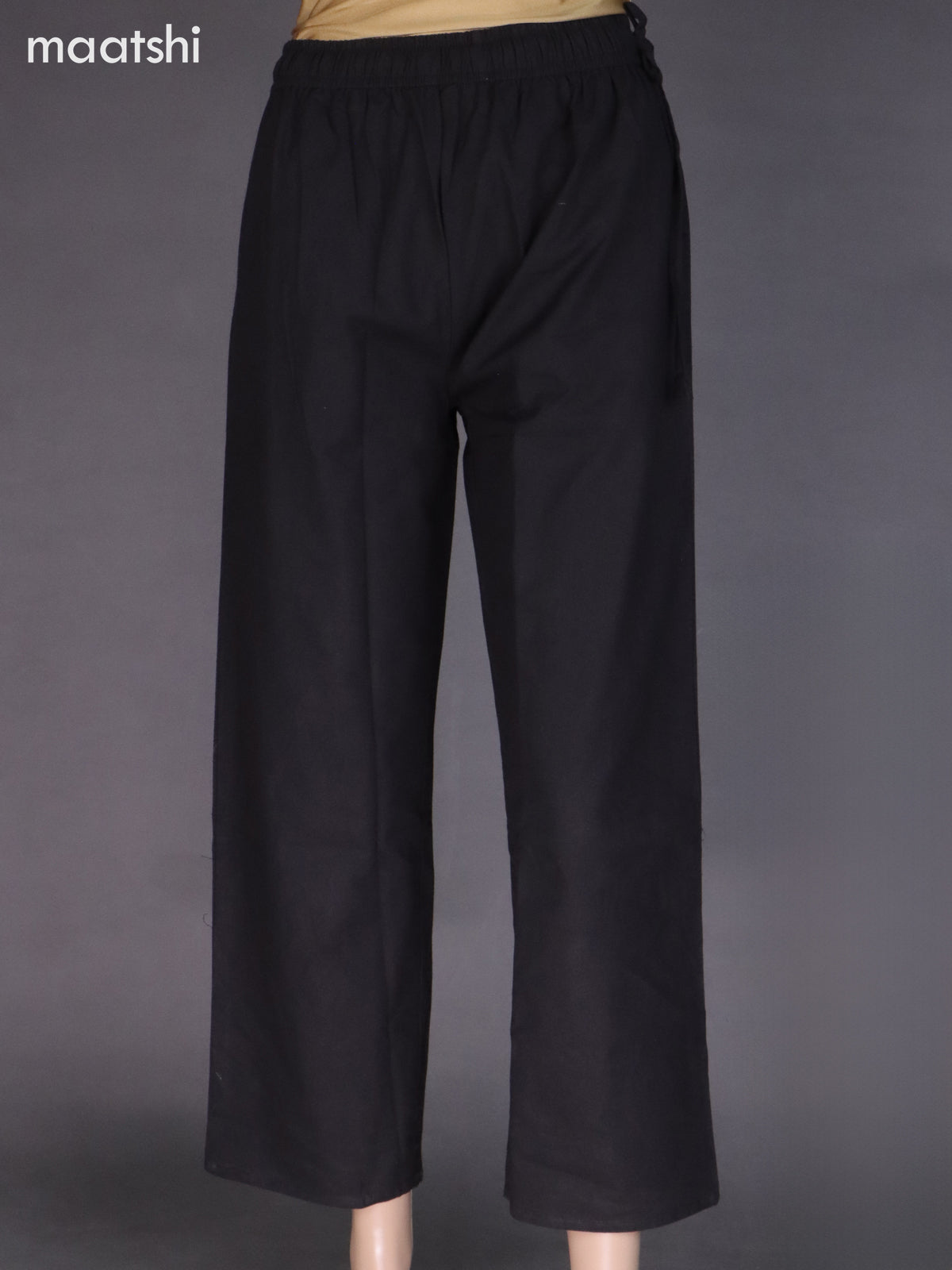 Black Cotton Semi Palazzo Pant