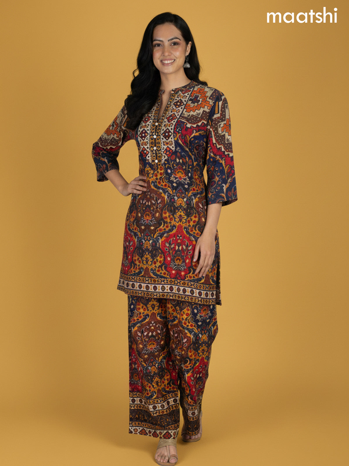 Multi Muslin Printed Co-Ord Set