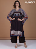 Black Muslin Ajrakh Printed Kaftan Dress