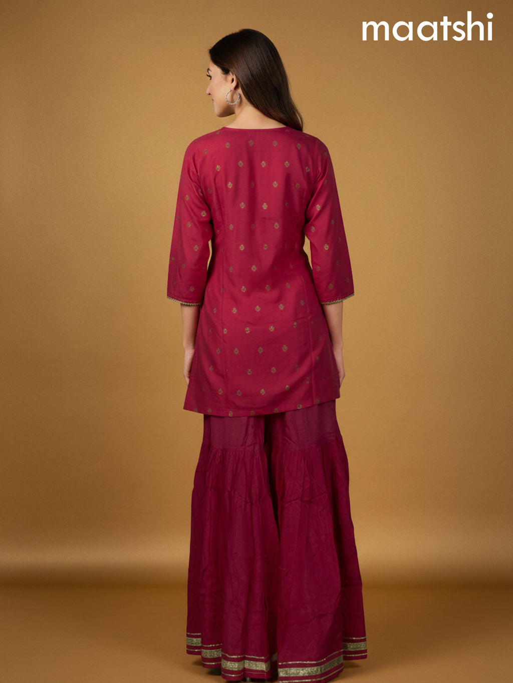 Pink Semi Silk Gotta Patti Work Short Suit