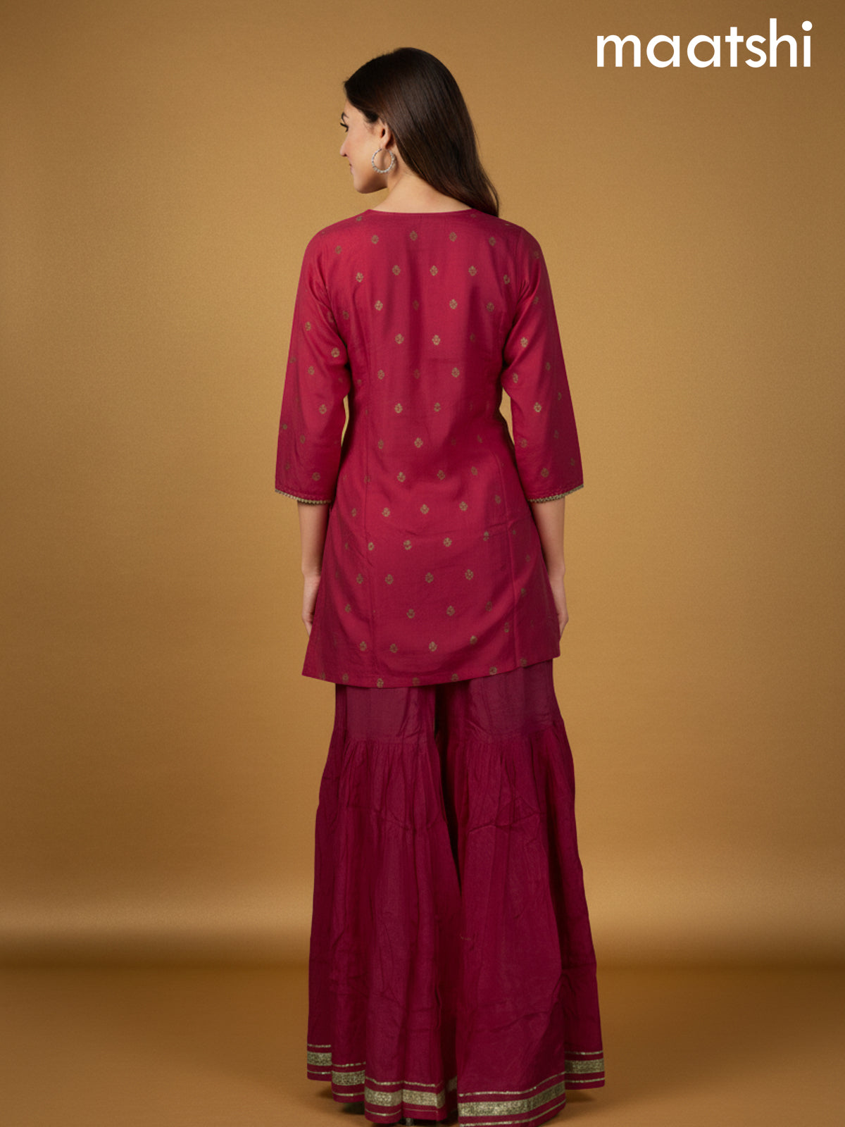 Pink Semi Silk Gotta Patti Work Short Suit