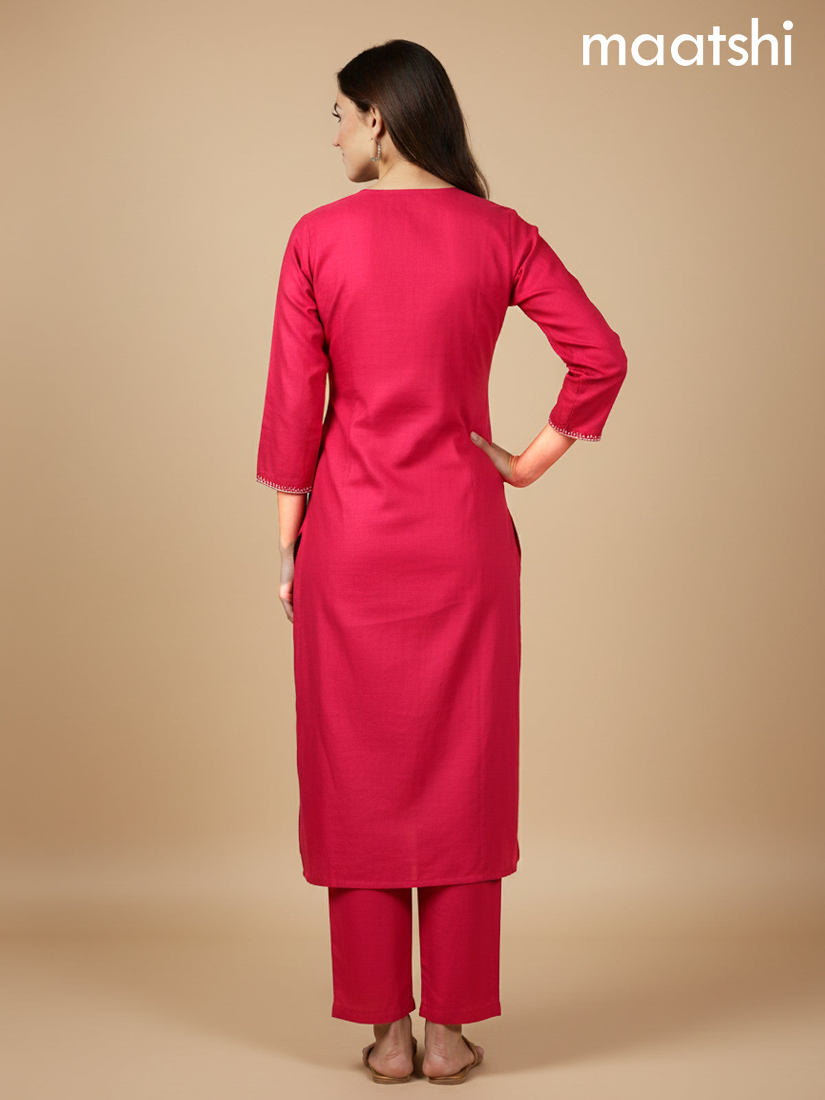 Pink Dola Silk Gotta Patti Work Straight Suit