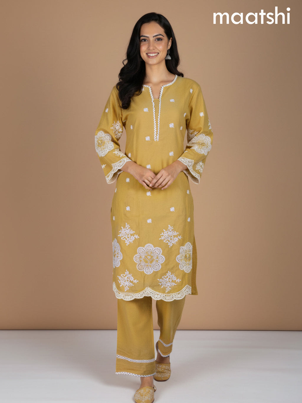 Yellow Shade Cotton Hakoba Work Co-Ord Set