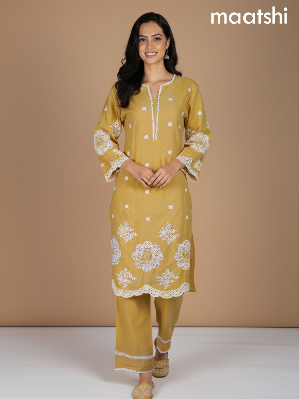 Yellow Shade Cotton Hakoba Work Co-Ord Set