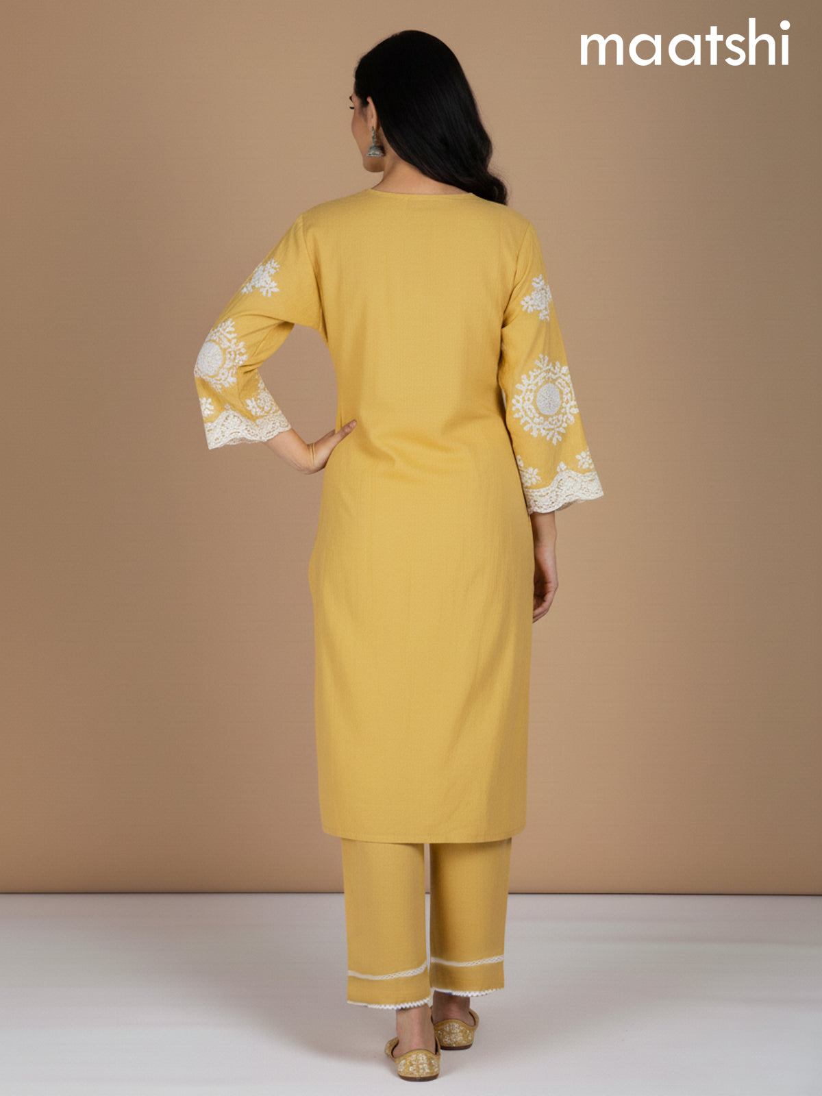 Yellow Shade Cotton Hakoba Work Co-Ord Set