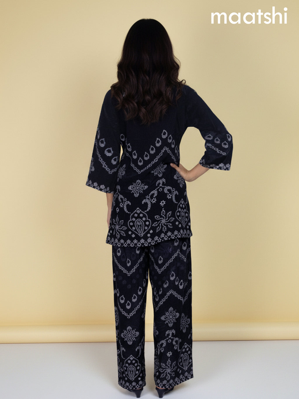 Black Crepe Silk Printed Co-Ord Set