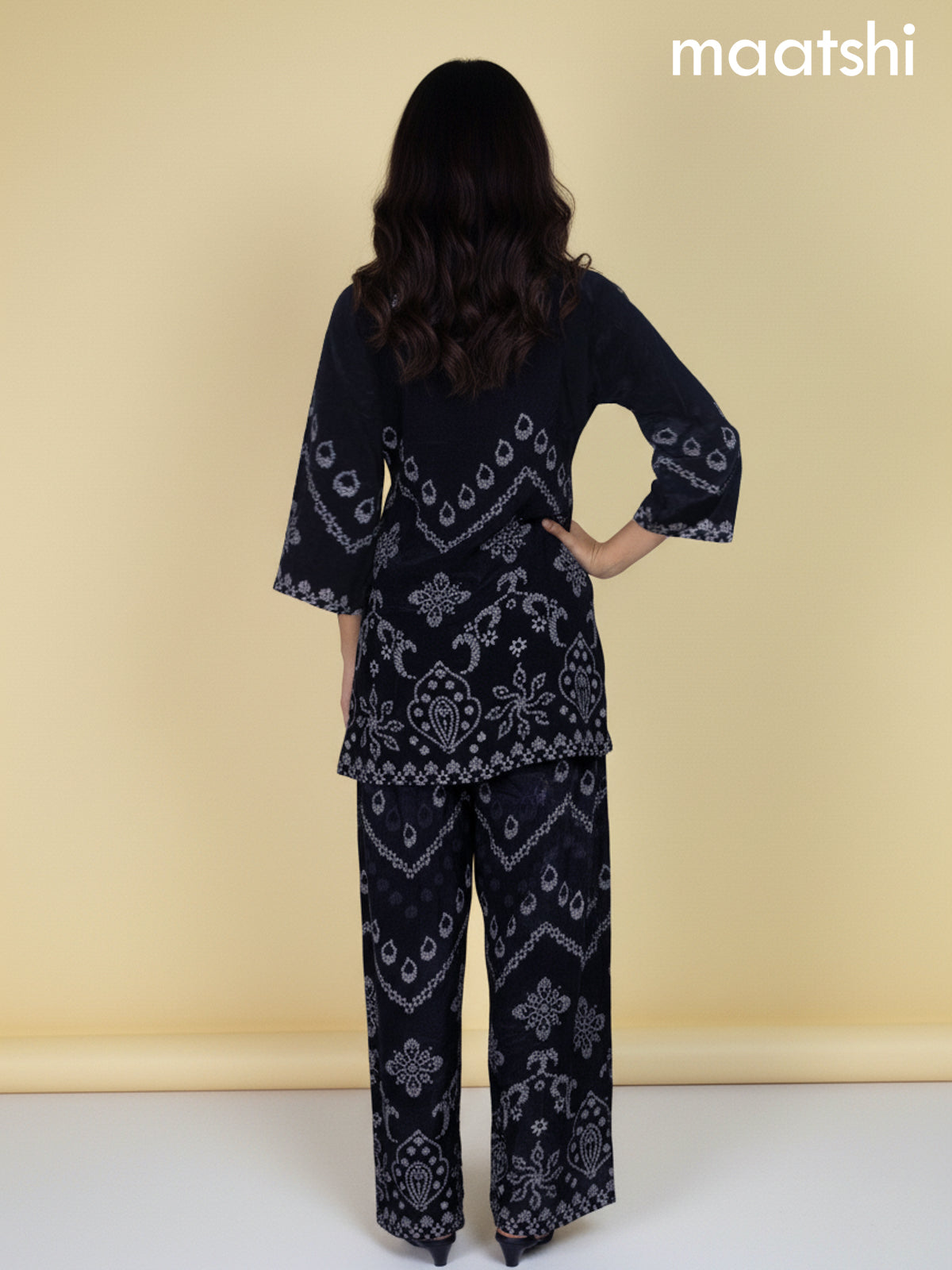 Black Crepe Silk Printed Co-Ord Set
