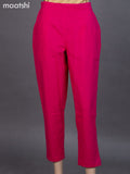 Pink Cotton Straight Cut Pant