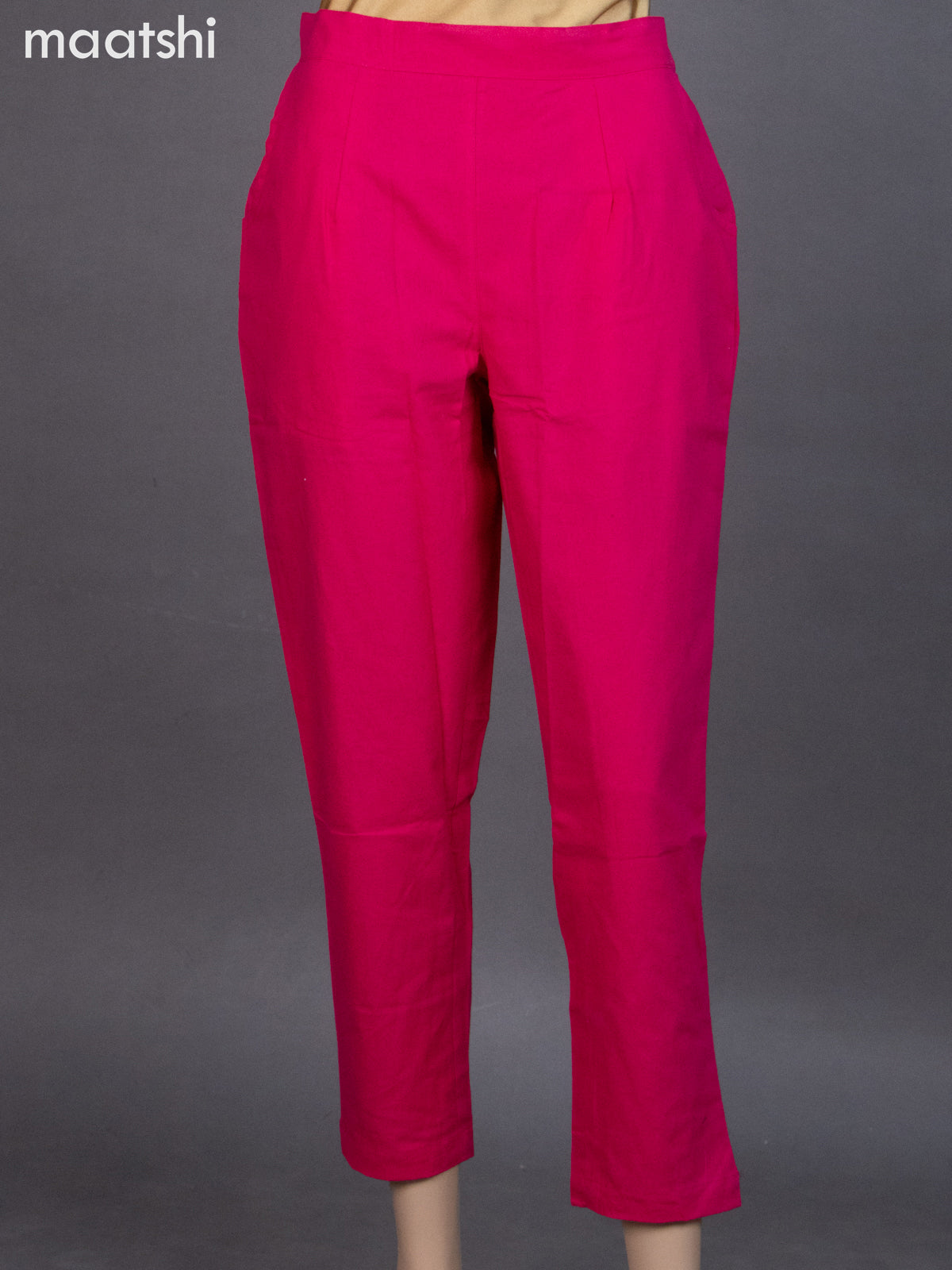 Pink Cotton Straight Cut Pant