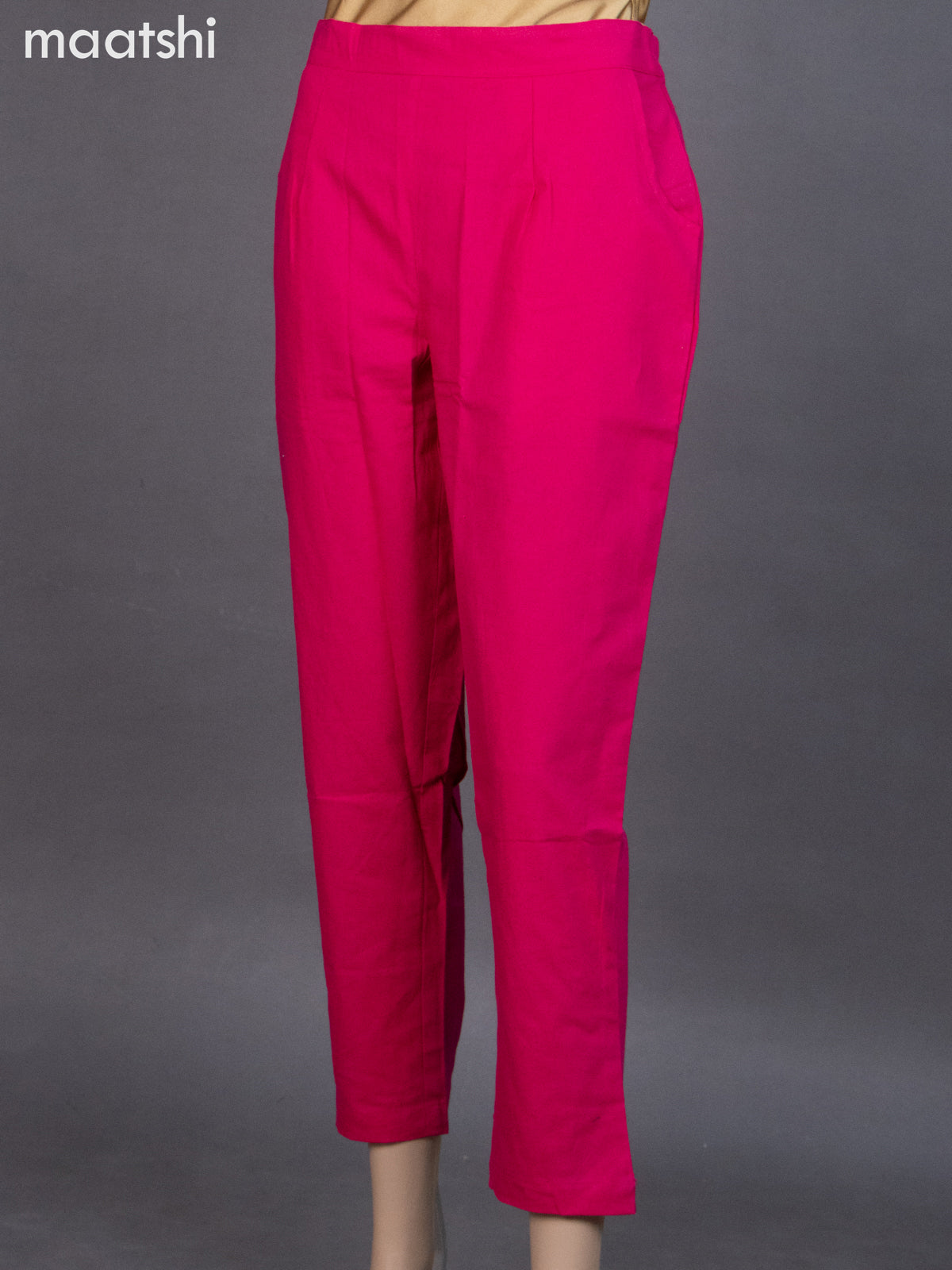 Pink Cotton Straight Cut Pant