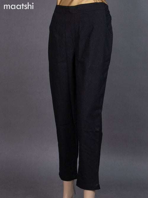 Black Cotton Straight Cut Pant