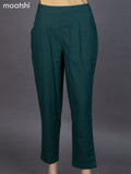 Green Cotton Straight Cut Pant