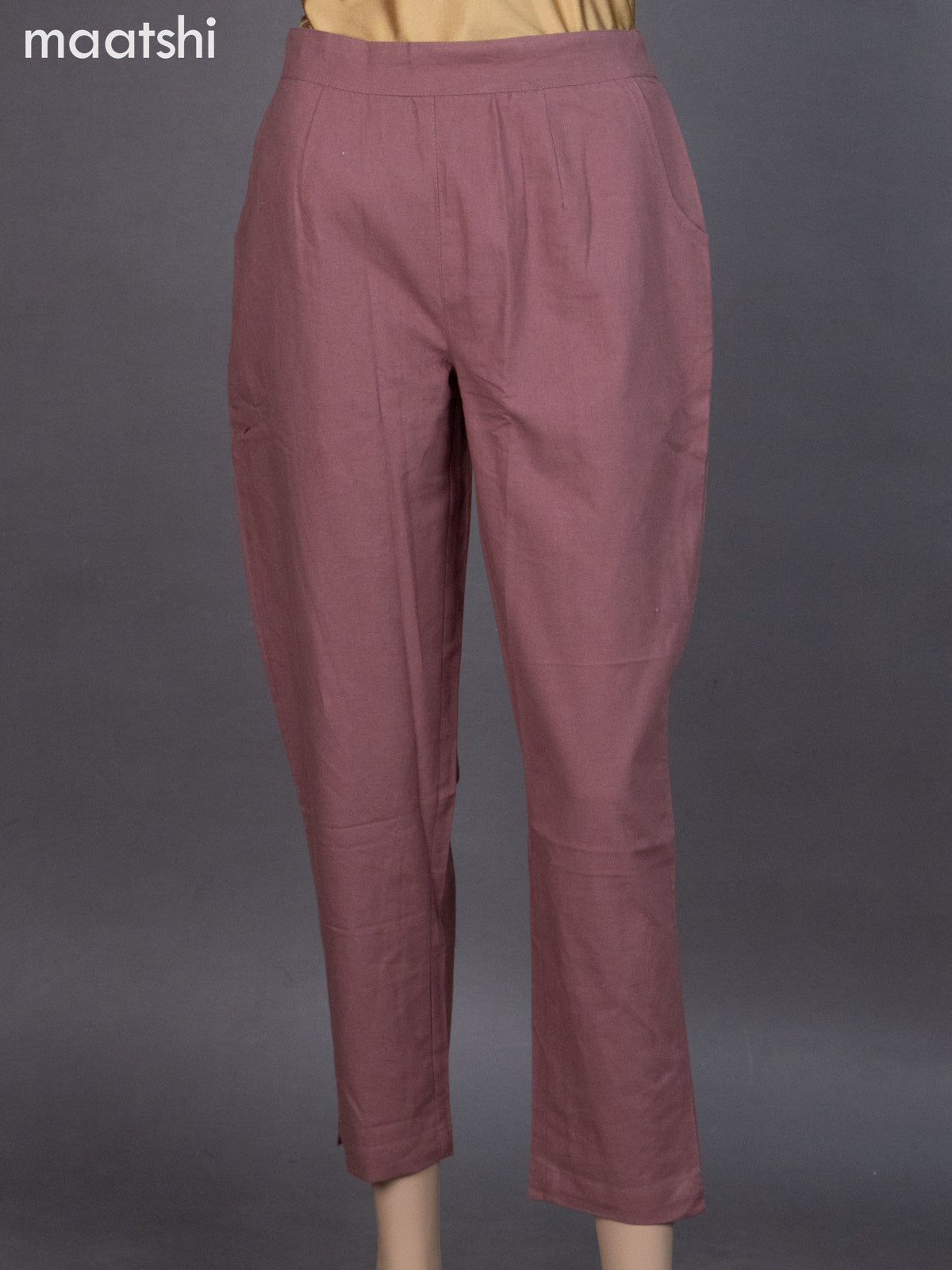 Rosy Brown Cotton Straight Cut Pant