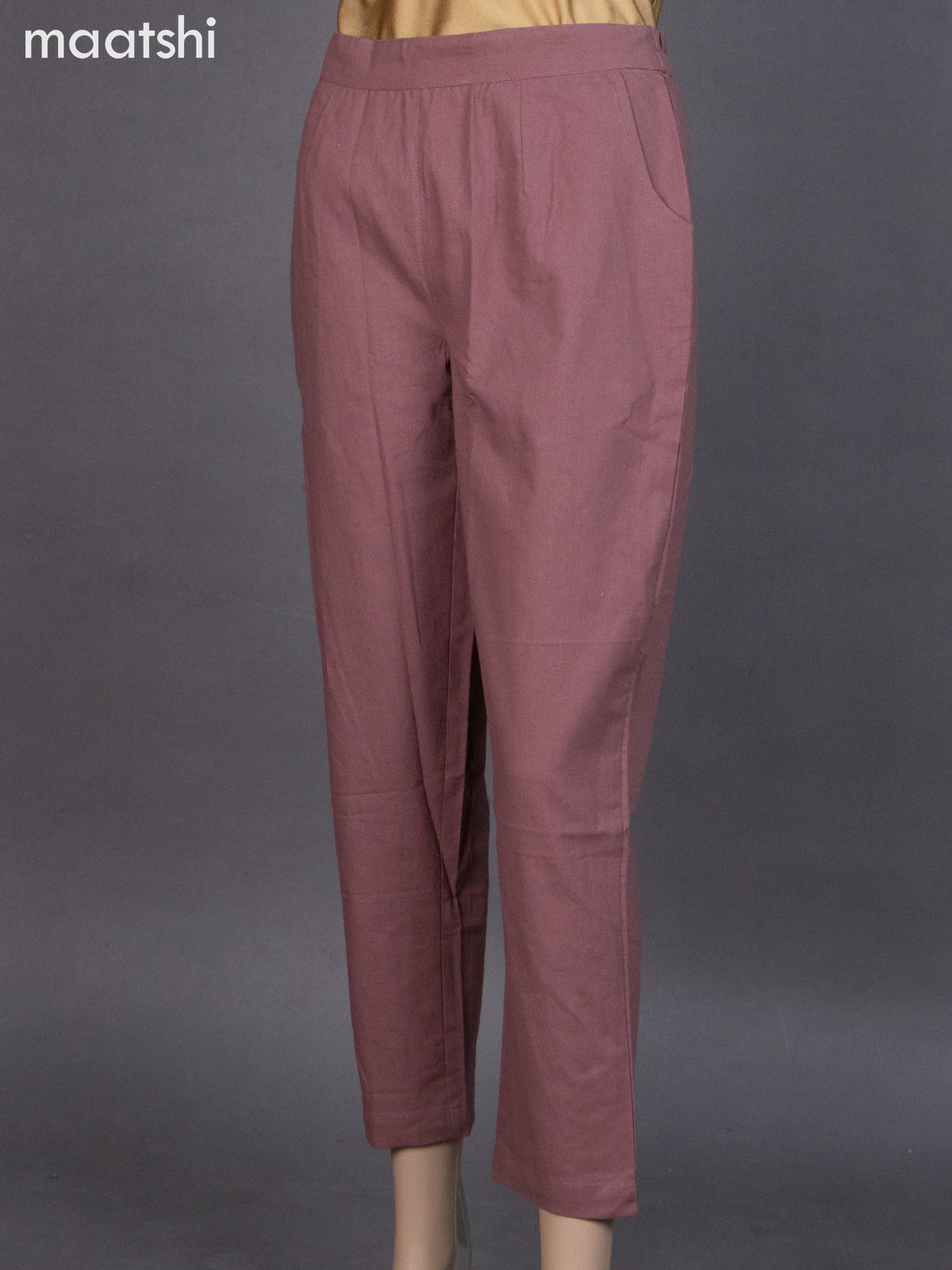Rosy Brown Cotton Straight Cut Pant