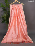 Peach Pink Pure Silk Dupatta With Zari Weaves