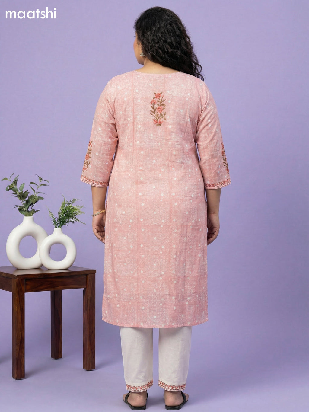 Pastel Shade and Off White Cotton Block Printed Straight Suit