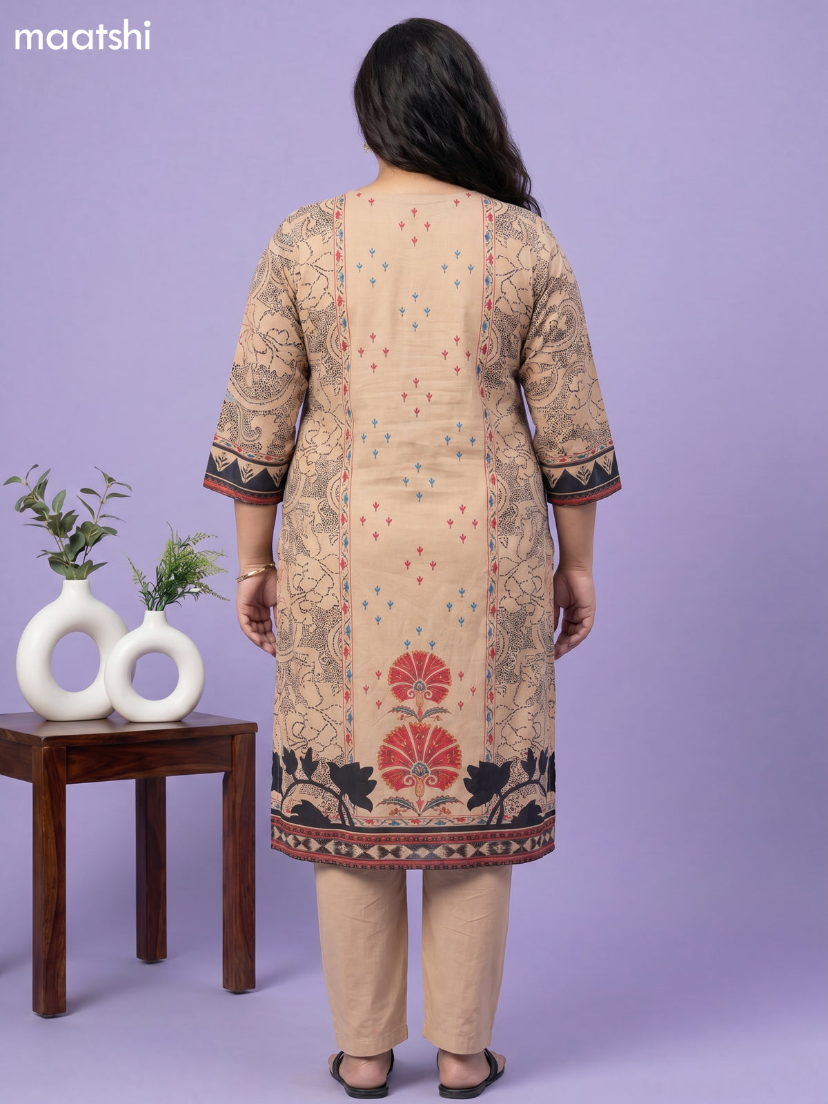 Sandal Cotton Printed Straight Suit
