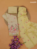 Yellow Organza Dress Material With Embroidery Work Pattern and Bottom & Dupatta